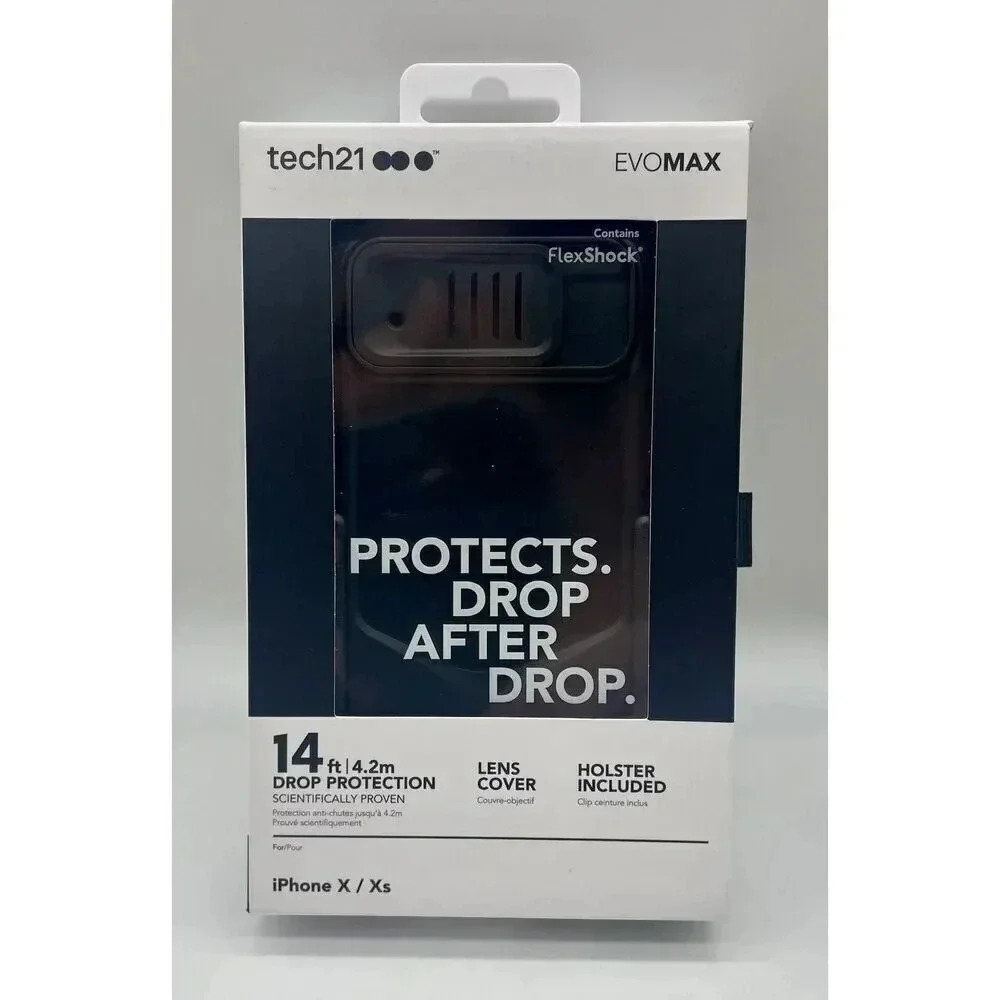 Tech21 Evo Max Phone Case for iPhone‎ X & XS Belt Holster Lens Cover Heavy Duty